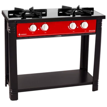 Fogão Industrial Venâncio a Gás Bravo 2 Bocas Vermelho Esmaltado BR2BVR
