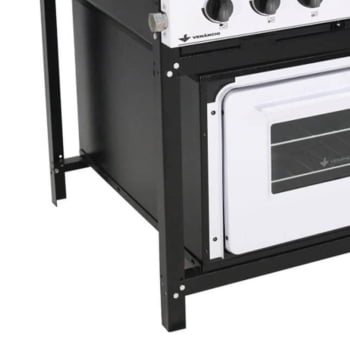 Fogão Industrial Venâncio Bravo a Gás 4 Bocas com Forno Branco Esmaltado BR4BFBR 16607