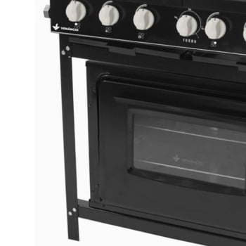 Fogão Industrial Venâncio Bravo a Gás 4 Bocas com Forno Preto Esmaltado BR4BFPR 16627