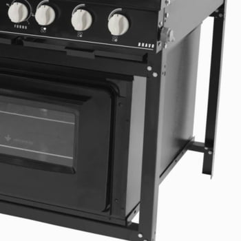 Fogão Industrial Venâncio Bravo a Gás 4 Bocas com Forno Preto Esmaltado BR4BFPR 16627