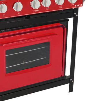 Fogão Industrial Venâncio Bravo a Gás 4 Bocas com Forno Vermelho Esmaltado BR4BFVR 16617