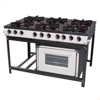 Fogão Industrial Venâncio a Gás Bravo 6 Bocas com Forno Padrão BR6BF