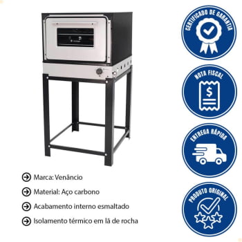 Forno Venâncio a Gás Bravo Cinza Esmaltado com Pé BRFP