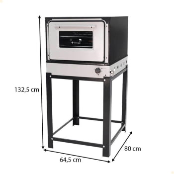 Forno Venâncio a Gás Bravo Cinza Esmaltado com Pé BRFP