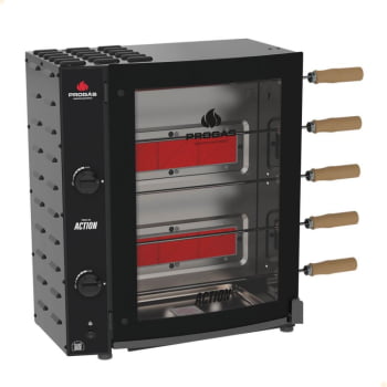 Forno Assador Rotativo Action Progás a Gás 5 Espetos Bivolt PRAC-05L P43629