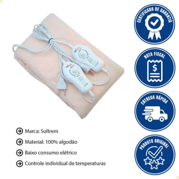 Lençol Térmico Sulterm Modelo Luxo Casal Potenciômetro 127V CL110SUL