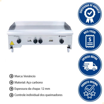 Chapa Venancio Americana em Aço Inox Chapa 8 mm em Aço Laminado Gás GLP - CG90 14162