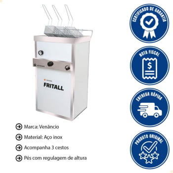 Super Fritador Venâncio a Gás Água e Óleo GLP com Gaveta 26 Litros FAOAP30 79560