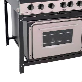 Fogão Industrial Venâncio Bravo a Gás 4 Bocas com Forno Cinza Esmaltado BR4BF 16606