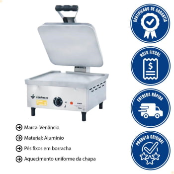 Prensa Elétrica 45 Venâncio Chapa Em Alumínio Fundido Copo E Painel Em Aço Inox 430 220V PE45A220