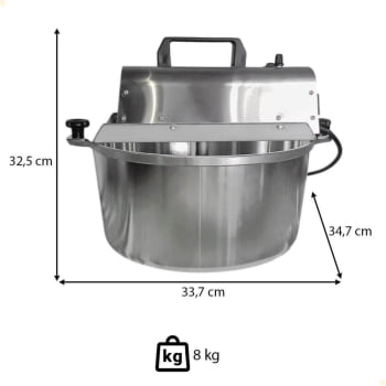 Panela Misturadora Mexedora Em Alumínio Diamantado Delta Grill 10 Litros Bivolt 1068