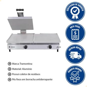 Sanduicheira Conjugada Venâncio Deguste Luxo à Gás 70 SCG70A