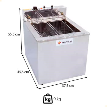 Super Fritador Venâncio Água e Óleo para Mesa Elétrico 23 Litros 127V SFAO4127
