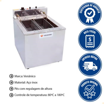 Super Fritador Venâncio Água e Óleo para Mesa Elétrico 23 Litros 220V SFAO4220