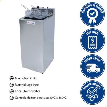 Super Fritador Venâncio Água e Óleo Gabinete Elétrico 23 Litros 220V SFAO5220