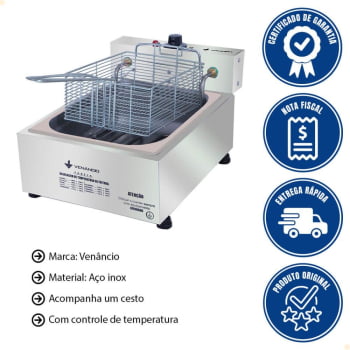 Super Fritador Venâncio Óleo Elétrico 1 Cuba 5 Litros 127V SFE112127