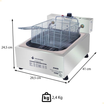 Super Fritador Venâncio Óleo Elétrico 1 Cuba 5 Litros 127V SFE112127