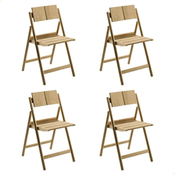 Kit 4 Cadeira Dobrável Tramontina Bossa em Madeira Tauari Natural 13699080