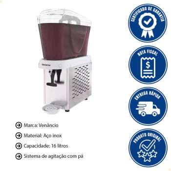 Refresqueira Venâncio Em Inox 1 Reservatório de 16L 127V RV116 56840