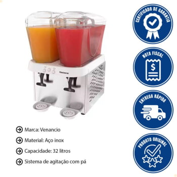Refresqueira Venâncio Em Inox 2 Reservatórios De 16L 127V RV216 56842