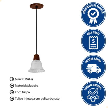 Pendente Muller Country 1 Lâmpadas Envelhecido 021E