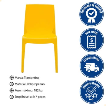 Cadeira Tramontina Plástica Monobloco Alice Amarela 92037000
