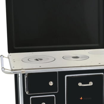 Fogão a Lenha Venâncio Tradicional Preto Nº01 Lado Direito com Tampa FL1CX