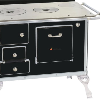 Fogão a Lenha Venâncio Tradicional Preto Nº01 Lado Direito com Tampa FL1CX