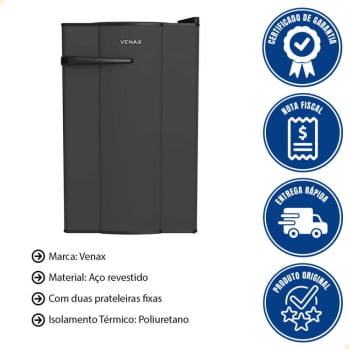 Frigobar Venax NGV 10 Preto Fosco 100L 127V 7164