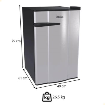 Refrigerador Frigobar Venax Com 2 Prateleiras Fixas 82 L NGV 10 Inox 127V 7163