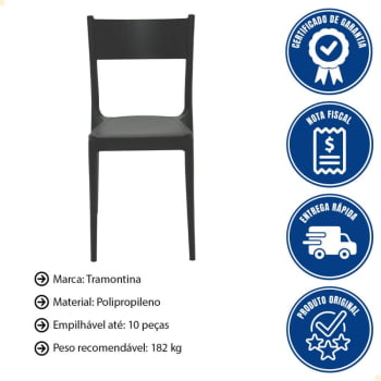Cadeira Tramontina Diana Preto ECO em Polipropileno Reciclado 92030409