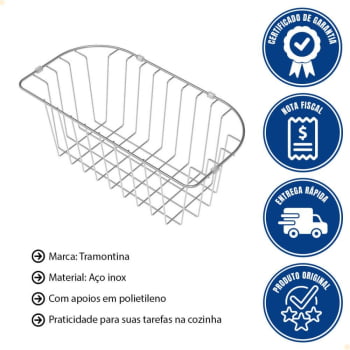 Cesto Aramado Tramontina Para Cubas De Sobrepor e Undermount Morgana 60 FX Em Inox 94528031