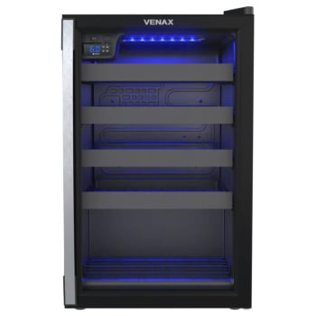 Conjunto Venax Cervejeira Blue e Adega Piubella preto fosco Porta Invertida 220V