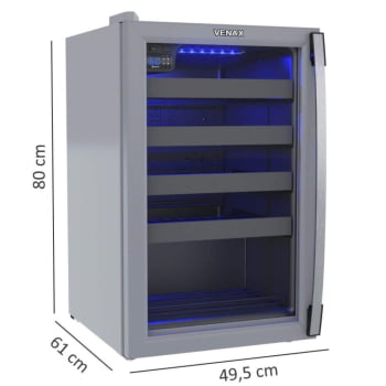 Conjunto Venax Cervejeira Blue E Adega Piubella 100 Litros Cinza Porta Invertida 127 V