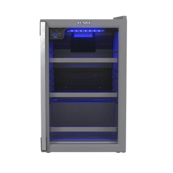 Conjunto Venax Cervejeira Blue E Adega Piubella 100 Litros Cinza Porta Invertida 127 V