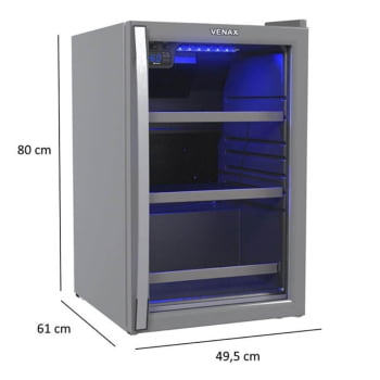 Conjunto Venax Cervejeira Blue E Adega Piubella 100 Litros Cinza Porta Invertida 127 V