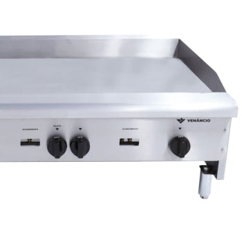 Chapa Venâncio Americana A Gás Corpo em Aço Inox Escovado 1.20m Espessura 18mm CG120 14090