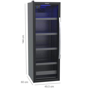 Conjunto Cervejeira Blue Light e Adega Piubella Venax Porta Invertida 200 Litros Preto Fosco 220V