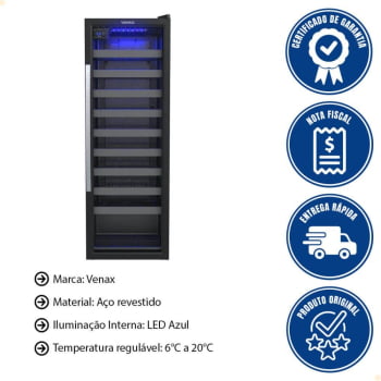 Conjunto Cervejeira Blue Light e Adega Piubella Venax Porta Invertida 200 Litros Preto Fosco 220V