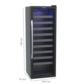 Conjunto Cervejeira Blue Light e Adega Piubella Venax Porta Invertida 200 Litros Preto Fosco 220V