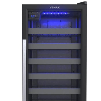 Conjunto Cervejeira Blue Light e Adega Piubella Venax Porta Invertida 200 Litros Preto Fosco 220V