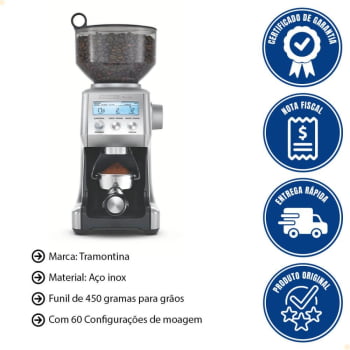 Moedor de Café Tramontina by Breville Express em Aço Inox 60 Níveis de Moagem 127V 69060011