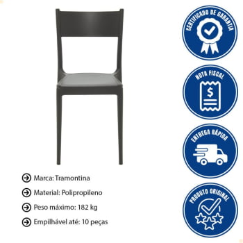 Conjunto com 4 Cadeiras Tramontina em Polipropileno Eco Diana Marrom 92030419