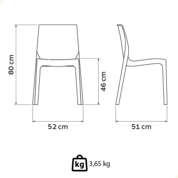 Conjunto 4 Cadeiras Tramontina Polipropileno Monobloco Alice Amarela 92037000