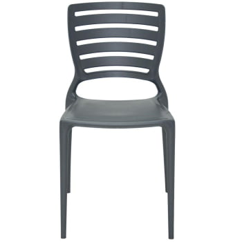 Conjunto 4 Cadeiras Tramontina Sofia Grafite sem Braços com Encosto Vazado Horizontal 92237007