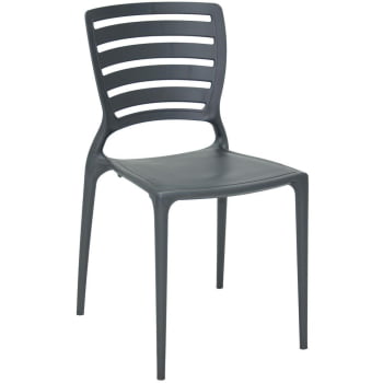 Conjunto 4 Cadeiras Tramontina Sofia Grafite sem Braços com Encosto Vazado Horizontal 92237007