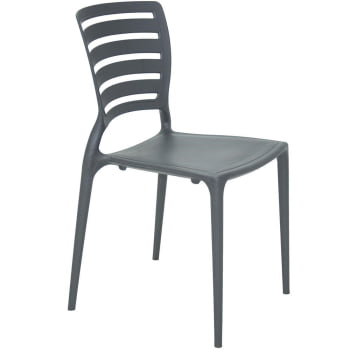 Conjunto 4 Cadeiras Tramontina Sofia Grafite sem Braços com Encosto Vazado Horizontal 92237007
