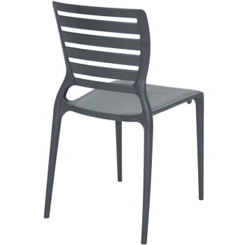 Conjunto 4 Cadeiras Tramontina Sofia Grafite sem Braços com Encosto Vazado Horizontal 92237007