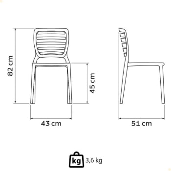 Kit 4 Cadeiras Tramontina Sofia Marrom sem Braços com Encosto Vazado Horizontal 92237109
