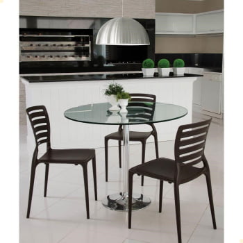 Kit 4 Cadeiras Tramontina Sofia em Polipropileno e Fibra de Vidro Preto 92237009